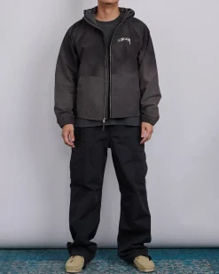 Clearance Stussy Beach Shell Jacket Wave Dye Black