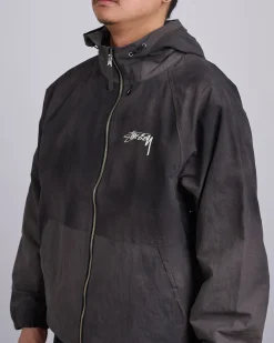 Clearance Stussy Beach Shell Jacket Wave Dye Black