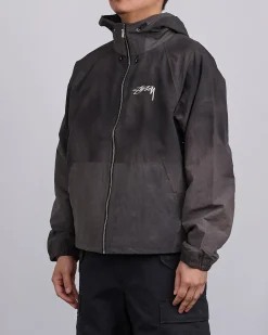 Clearance Stussy Beach Shell Jacket Wave Dye Black