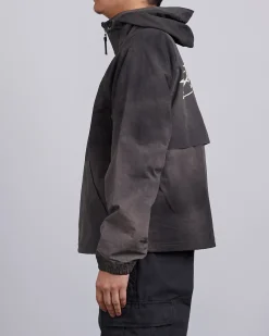 Clearance Stussy Beach Shell Jacket Wave Dye Black