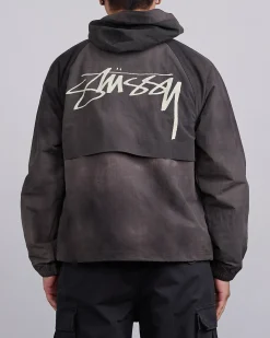Clearance Stussy Beach Shell Jacket Wave Dye Black