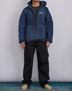 Fashion Stussy Beach Shell Jacket Wave Dye Navy