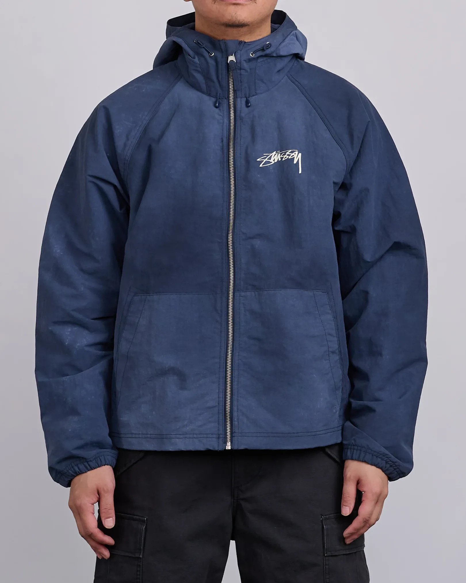 Fashion Stussy Beach Shell Jacket Wave Dye Navy