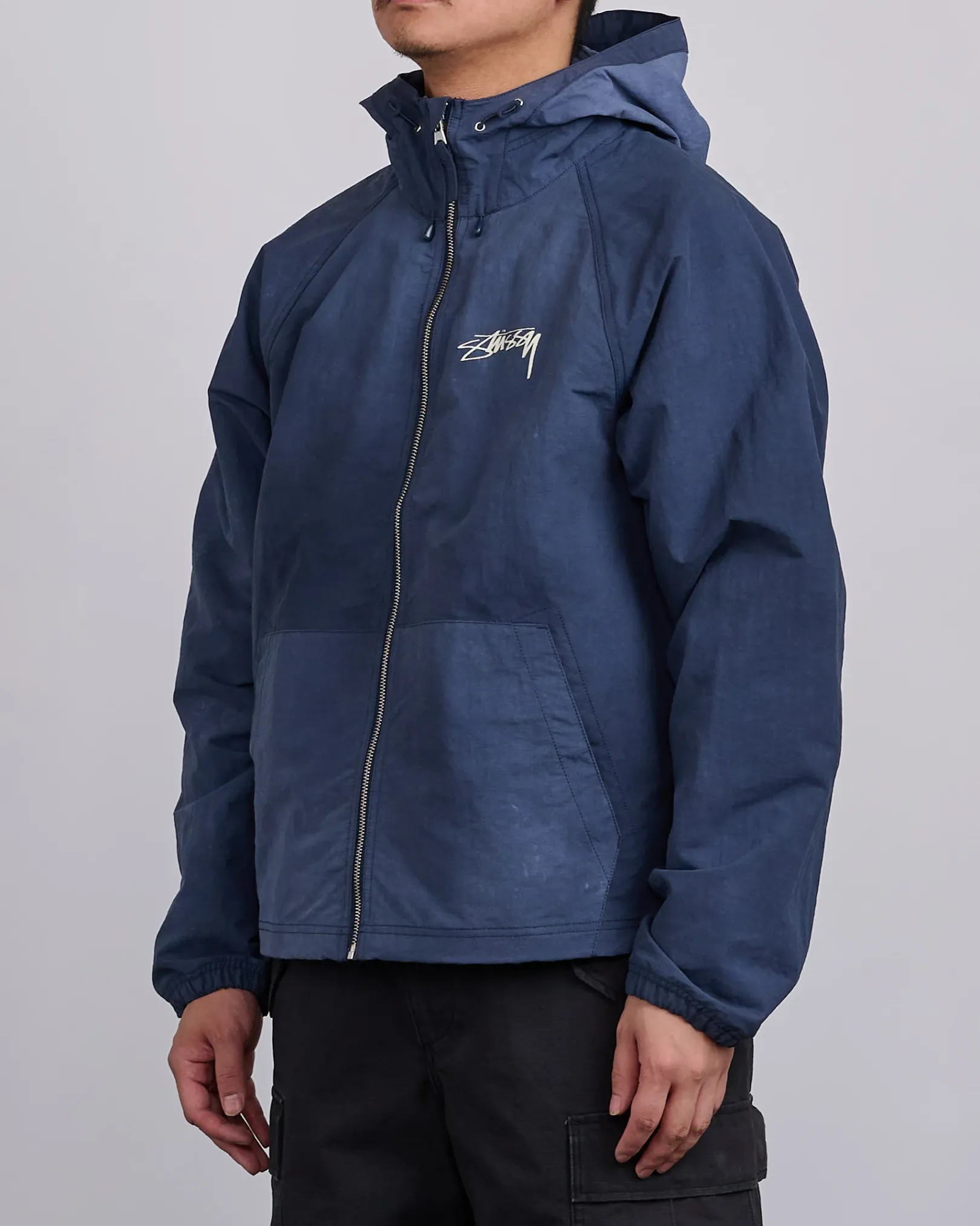 Fashion Stussy Beach Shell Jacket Wave Dye Navy