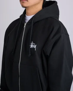 Outlet Stussy Big u0026 Meaty Hooded Zip Sweatshirt Black