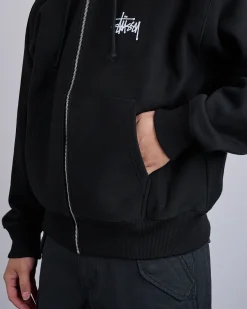 Outlet Stussy Big u0026 Meaty Hooded Zip Sweatshirt Black