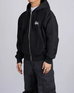 Outlet Stussy Big u0026 Meaty Hooded Zip Sweatshirt Black