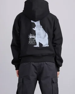 Outlet Stussy Big u0026 Meaty Hooded Zip Sweatshirt Black