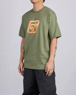 Best Stussy Blaze T-Shirt Olive