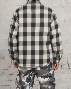 Sale Stussy Buffalo Plaid Button Shirt Bone