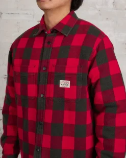 Sale Stussy Buffalo Plaid Button Shirt Red
