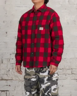 Sale Stussy Buffalo Plaid Button Shirt Red