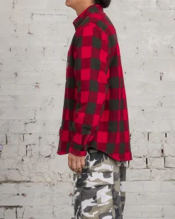Sale Stussy Buffalo Plaid Button Shirt Red