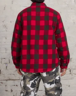 Sale Stussy Buffalo Plaid Button Shirt Red