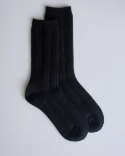 Online Stussy Cable Knit S Dress Sock Black