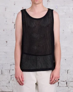 Clearance Stussy Cotton Big Mesh Tank Black