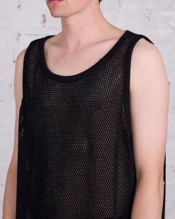 Clearance Stussy Cotton Big Mesh Tank Black