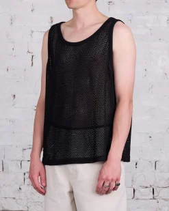Clearance Stussy Cotton Big Mesh Tank Black