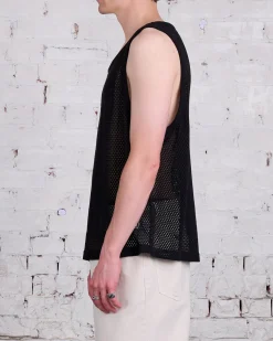 Clearance Stussy Cotton Big Mesh Tank Black