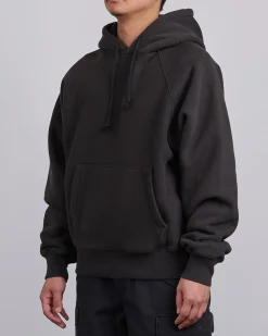 Outlet Stussy Fleece Raglan Hooded Sweatshirt Washed Black