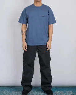 Clearance Stussy Jumbo Pigment Dyed T-Shirt Navy