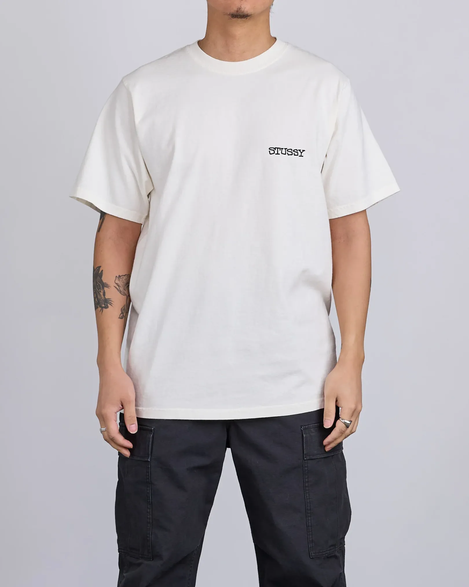 Clearance Stussy Jumbo Pigment Dyed T-Shirt Natural