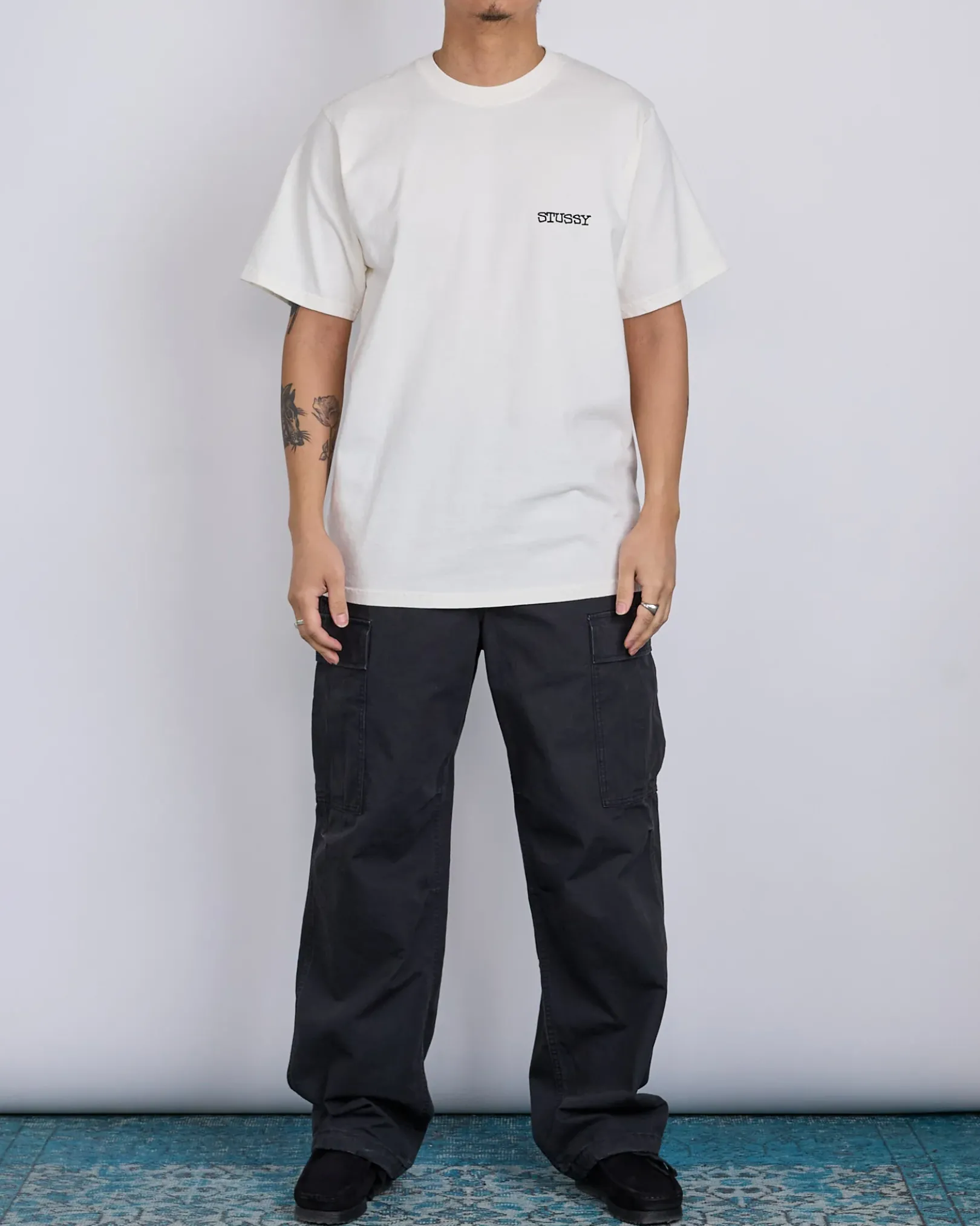 Clearance Stussy Jumbo Pigment Dyed T-Shirt Natural