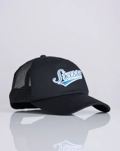Sale Stussy LP Trucker Athletic Cap Black