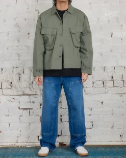 Hot Stussy Military Overshirt Jacket Olive
