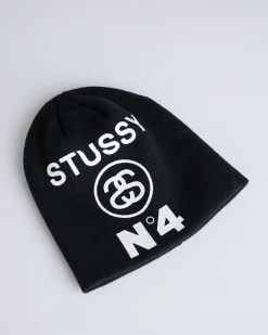 Outlet Stussy Number 4 Skullcap Beanie Black