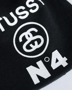 Outlet Stussy Number 4 Skullcap Beanie Black