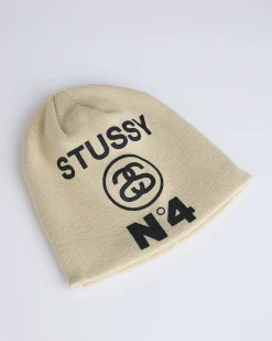 Online Stussy Number 4 Skullcap Beanie Bone