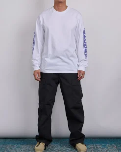 Outlet Stussy Pill Longsleeve T-Shirt White