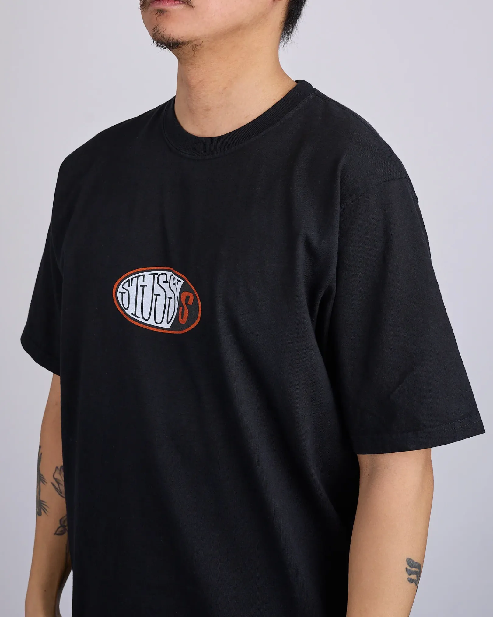 Clearance Stussy Pitstop Pigment Dyed T-Shirt Black