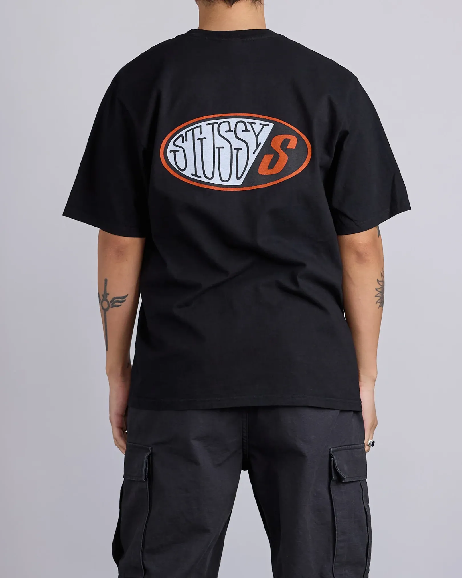 Clearance Stussy Pitstop Pigment Dyed T-Shirt Black