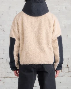Hot Stussy Sherpa Paneled Hooded Jacket Beige