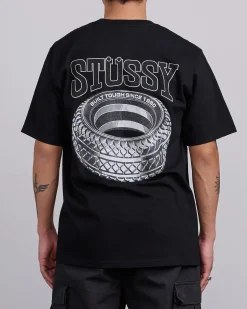 Discount Stussy Tough Tread T-Shirt Black