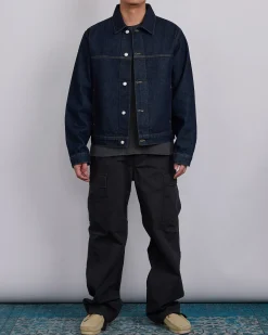 Outlet Stussy Trucker Denim Jacket Rinsed Indigo