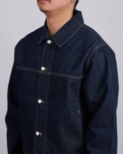 Outlet Stussy Trucker Denim Jacket Rinsed Indigo
