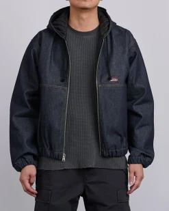 Outlet Stussy Work Jacket Denim Raw Indigo