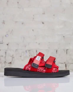 Fashion Suicoke MOTO-Cab-PT02 Sandal Red Bandana