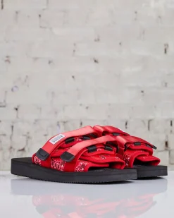 Fashion Suicoke MOTO-Cab-PT02 Sandal Red Bandana