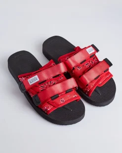 Fashion Suicoke MOTO-Cab-PT02 Sandal Red Bandana
