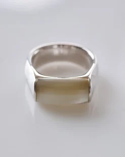 Sale Tom Wood Crest Ring 925 Silver Mother of Pearl