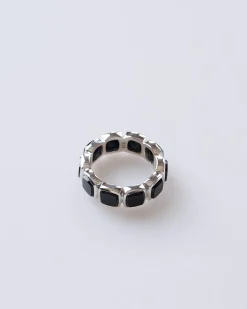 Outlet Tom Wood Cushion Band Ring (M) Silver 925/Black Onyx