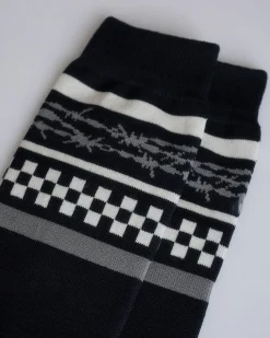 Online UNDERCOVER Barbed Check Sock Black