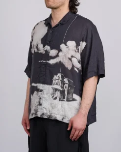 Online UNDERCOVER Linen-Gauze Printed Button Shirt Black