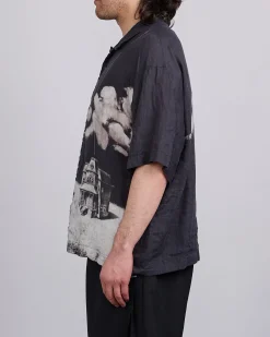 Online UNDERCOVER Linen-Gauze Printed Button Shirt Black