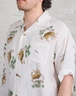 Sale visvim Copa Button-Down Shirt Silk Tora White