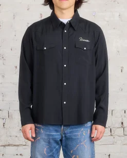 Best visvim Four Corners Longsleeve Button Shirt Black
